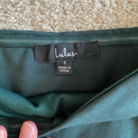 Lulus Off-Shoulder Green Dress - Picture 5 of 5